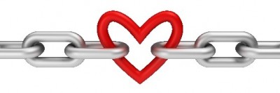 chain made out of a heart in the links