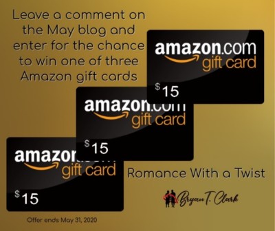 I am giving away three $15. Amazon gift cards to help you buy your next read. During the month of May 2020, I would love to hear your stories! In the comment section, share how this pandemic has impacted you personally, either physically or emotionally. We all have a story to tell, and I would love to hear yours. I’ll choose three winners by a random drawing, and announce them in my June’s blog.